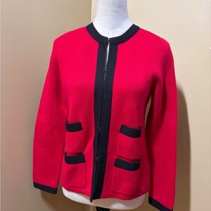 Talbots Red and Black Women's Blazer